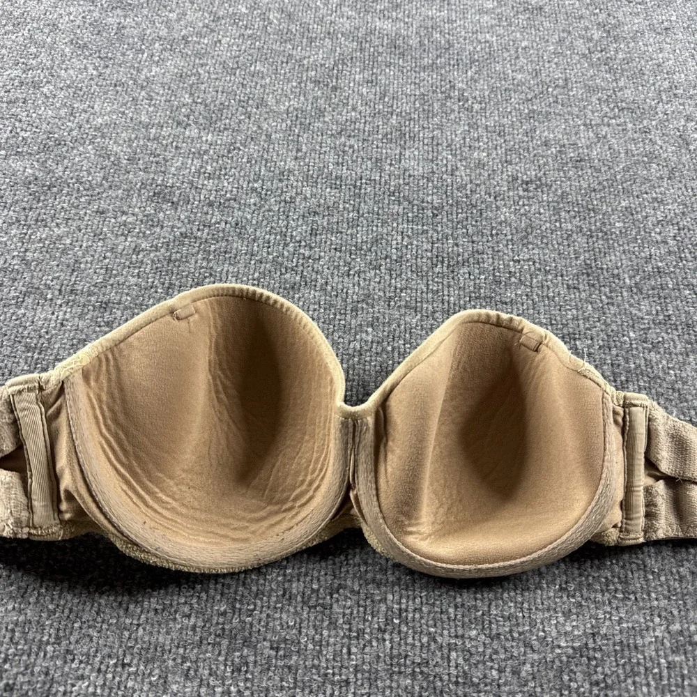 Victoria Secret Bra 34C T-Shirt Bra Lined Strapless‎ Beige Nude